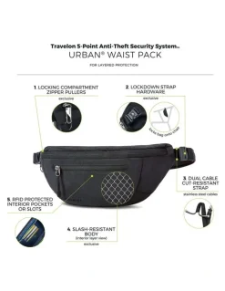 Travelon Urban Anti-Theft Waist Pack in Black
