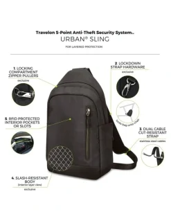 Travelon Urban Anti-Theft Tablet Sling Bag in Black
