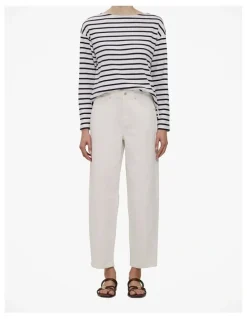 Trenery Australian Cotton Blend Tapered Leg Jean in White