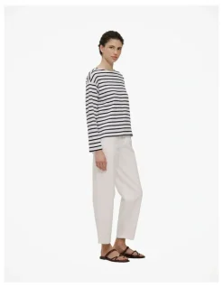Trenery Australian Cotton Blend Tapered Leg Jean in White