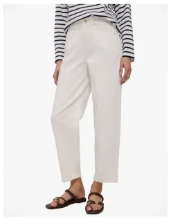 Trenery Australian Cotton Blend Tapered Leg Jean in White