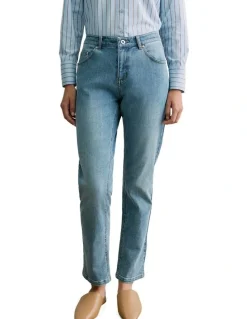 Trenery Australian Cotton Blend Boyfriend Jeans in Vintage Wash Denim