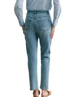 Trenery Australian Cotton Blend Boyfriend Jeans in Vintage Wash Denim