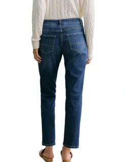 Trenery Australian Cotton Blend Boyfriend Jean in Washed Indigo