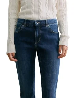 Trenery Australian Cotton Blend Boyfriend Jean in Washed Indigo
