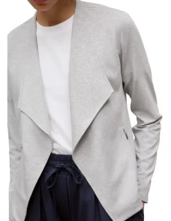 Trenery Bamboo Viscose Marle Jacket in Light Grey Marle