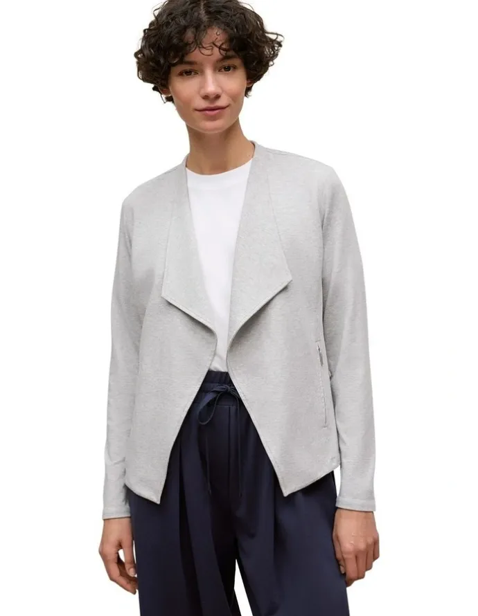 Trenery Bamboo Viscose Marle Jacket in Light Grey Marle