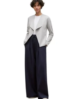 Trenery Bamboo Viscose Marle Jacket in Light Grey Marle