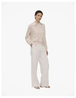 Trenery Cotton Cashmere Mock Neck Tank in Clay