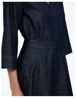 Trenery Denim A-line Skirt in Rinse Wash