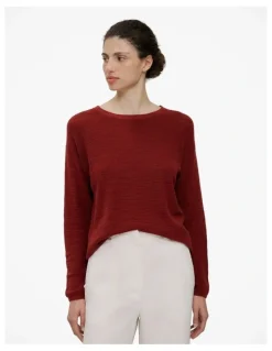 Trenery Linen Cotton Pullover in Russet