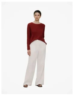 Trenery Linen Cotton Pullover in Russet