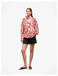 Trenery Linen Pull On Short in Black