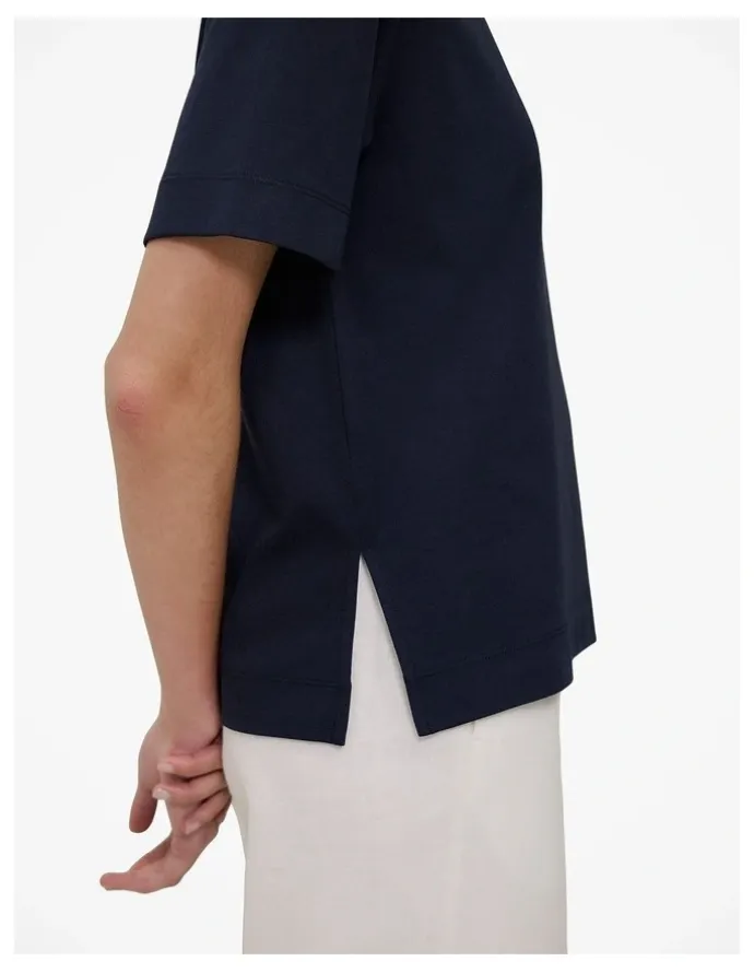 Trenery Modal Cotton Boxy Crew T-shirt in Night Sky