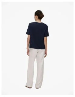 Trenery Modal Cotton Boxy Crew T-shirt in Night Sky
