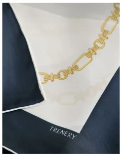 Trenery Orne Silk Scarf in Parchment