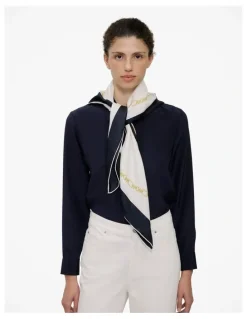 Trenery Orne Silk Scarf in Parchment