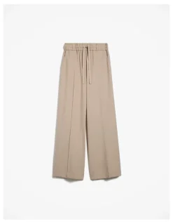 Trenery Ponte Wide Leg Travel Pant in Clay