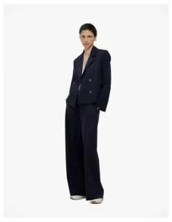 Trenery Ponte Wide Leg Travel Pant in Night Sky