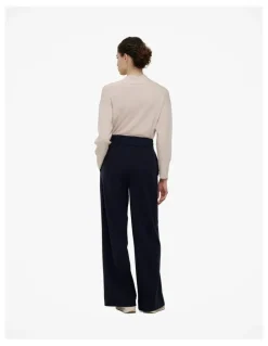Trenery Ponte Wide Leg Travel Pant in Night Sky