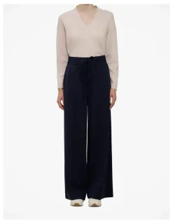 Trenery Ponte Wide Leg Travel Pant in Night Sky