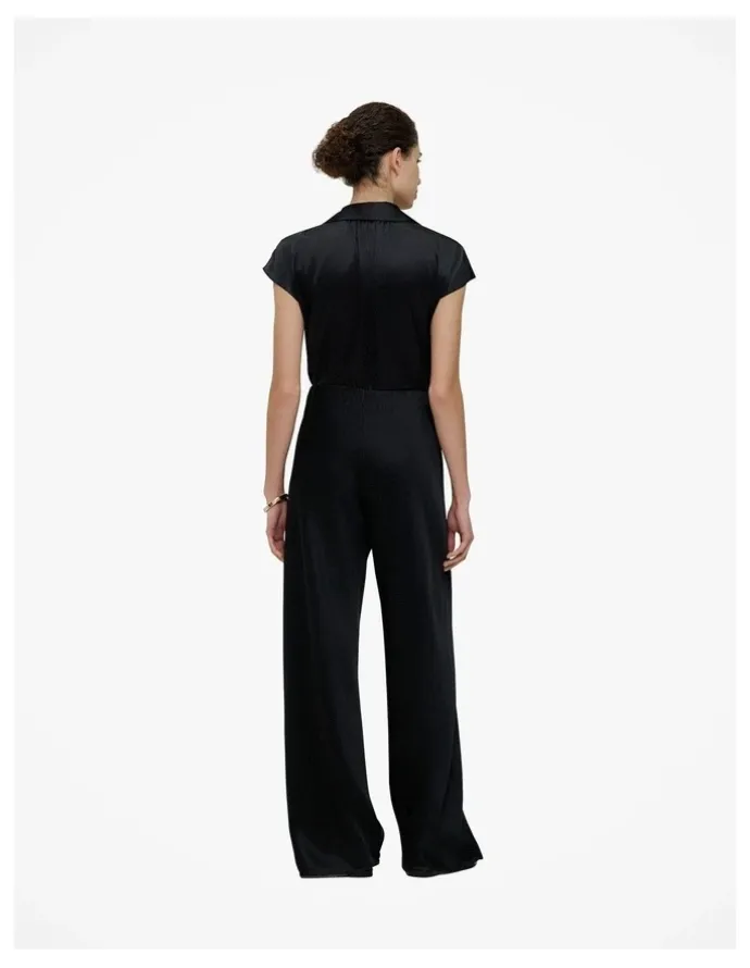 Trenery Satin Bias Cut Pant in Black