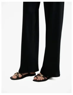 Trenery Satin Bias Cut Pant in Black