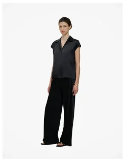 Trenery Satin Bias Cut Pant in Black
