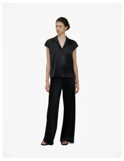 Trenery Satin Bias Cut Pant in Black