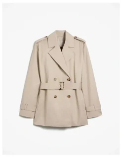 Trenery Short Belted Trench Coat in Clay