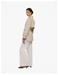 Trenery Short Belted Trench Coat in Clay
