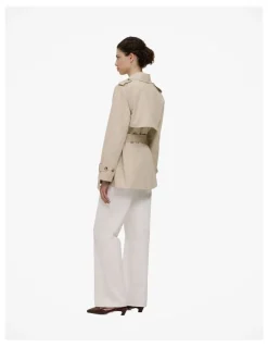 Trenery Short Belted Trench Coat in Clay