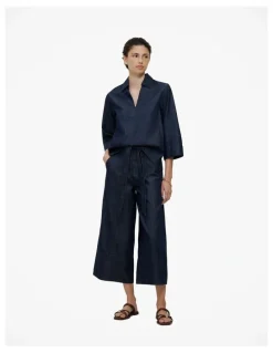 Trenery Soft Denim Culotte in Rinse Wash