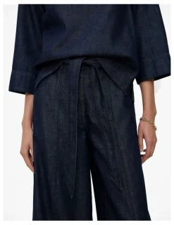 Trenery Soft Denim Culotte in Rinse Wash