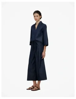 Trenery Soft Denim Culotte in Rinse Wash