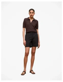 Trenery Stretch Cotton Tailored Short in Black