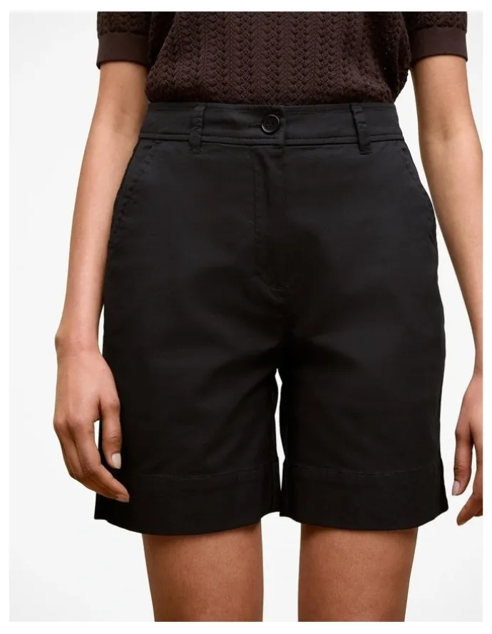 Trenery Stretch Cotton Tailored Short in Black