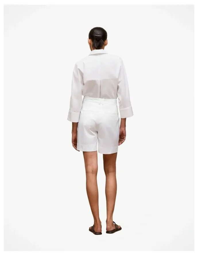 Trenery Stretch Cotton Tailored Short in White