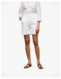 Trenery Stretch Cotton Tailored Short in White