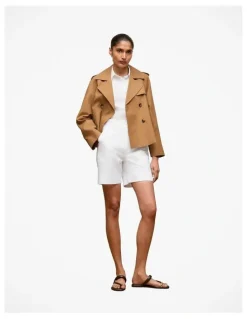 Trenery Stretch Cotton Tailored Short in White