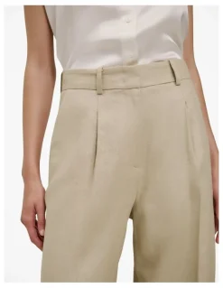 Trenery Textured Wide Leg Pant in Clay