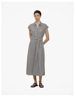 Trenery Gingham Belted Dress in Black