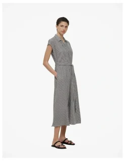 Trenery Gingham Belted Dress in Black