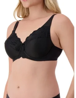Triumph Embroidered Minimiser Bra in Black