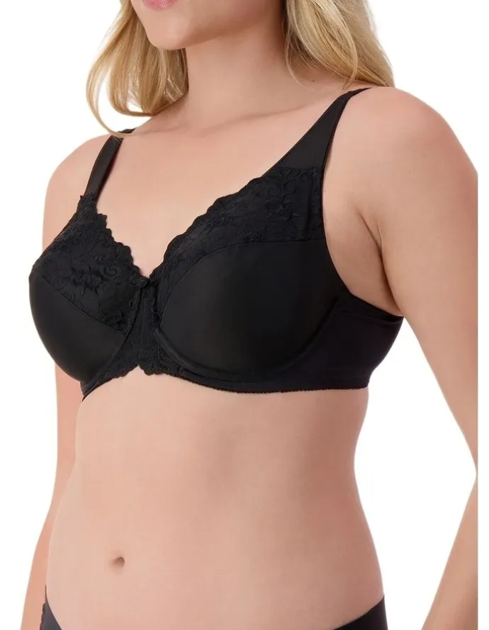 Triumph Embroidered Minimiser Bra in Black