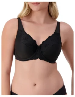 Triumph Embroidered Minimiser Bra in Black