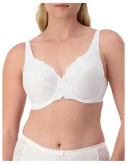 Triumph Embroidered Minimiser Bra in Solid White