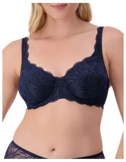 Triumph Essential Lace Balconette Underwire Bra in Navy Blue