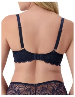Triumph Essential Lace Balconette Underwire Bra in Navy Blue