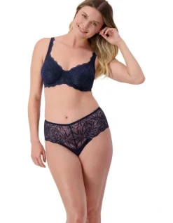 Triumph Essential Lace Balconette Underwire Bra in Navy Blue